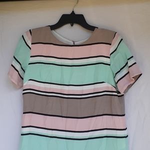 Pink & aqua striped Lucy Love shirt dress